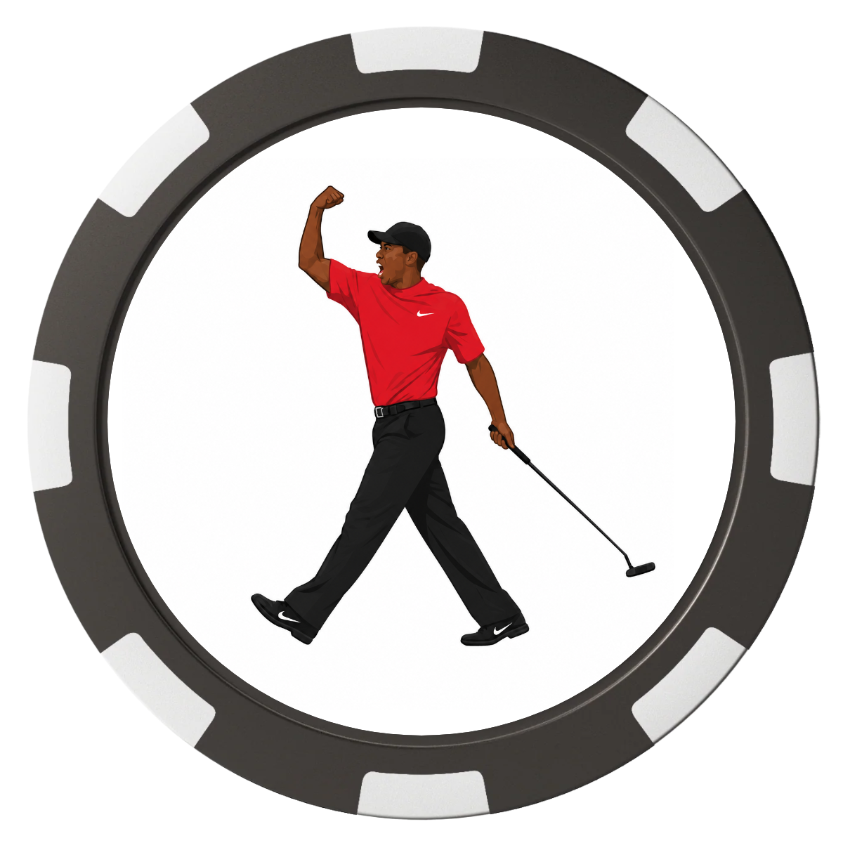 Tiger Woods Fist Pump Ballmarker